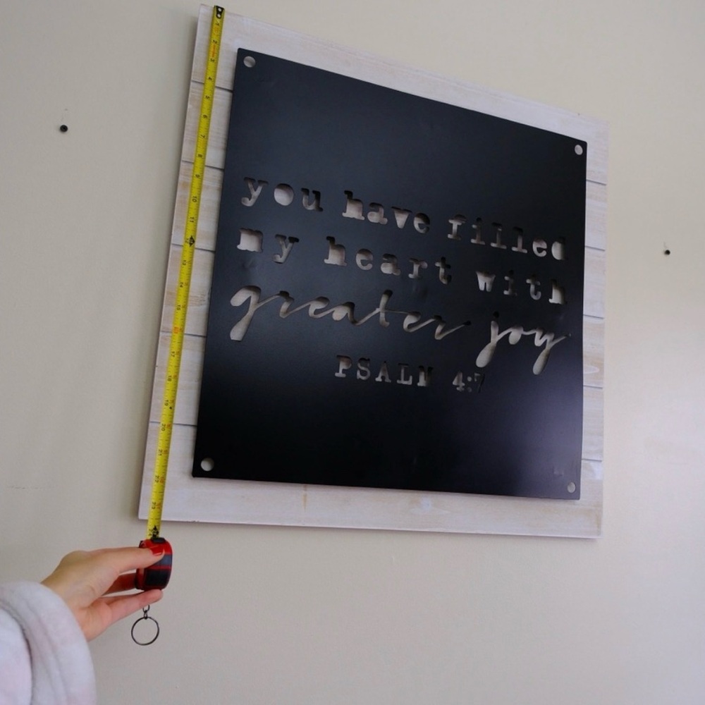Black Psalm 4:7 Laser-Cut Metal Wall Art - bible-Inspirational Home Decor
